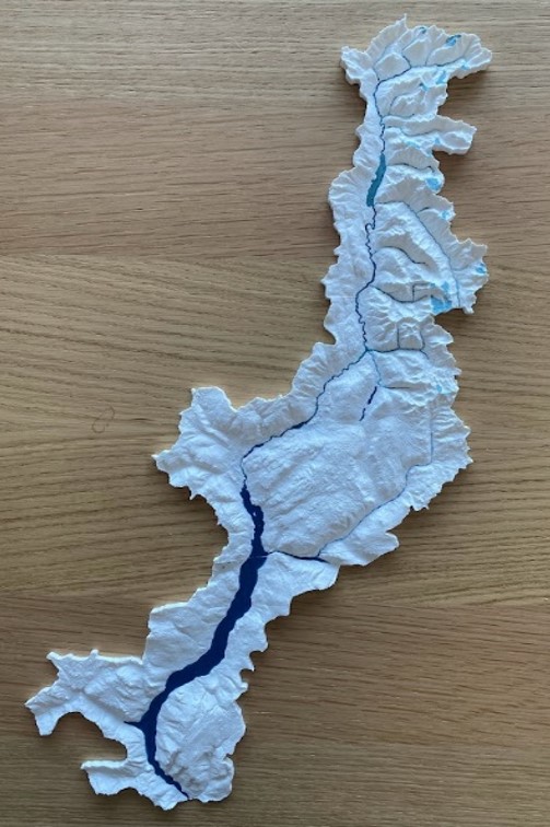Figure 1. 3D print of the Adams watershed in interior British Columbia