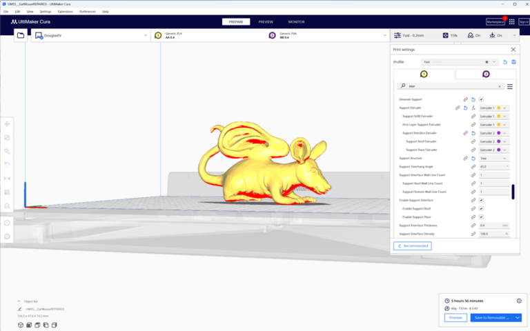 How to 3D print with PVA in between your model and your supports